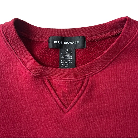 Club Monaco Red Crewneck Sweatshirt - Picture 3 of 8
